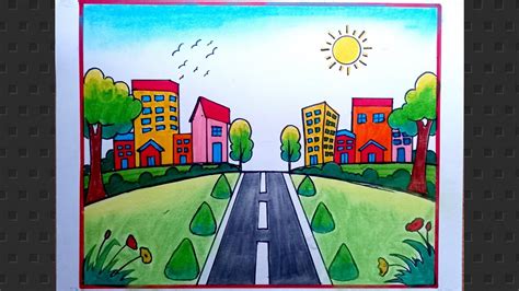 How To Draw My Dream City Drawing/ City Scenery Drawing/ .
